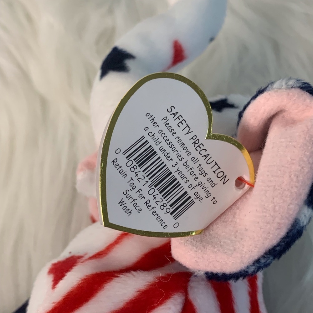 Ty (13) Righty 2000 Red and White Stuffed Animal Plush Toy - Picture 10 of 15